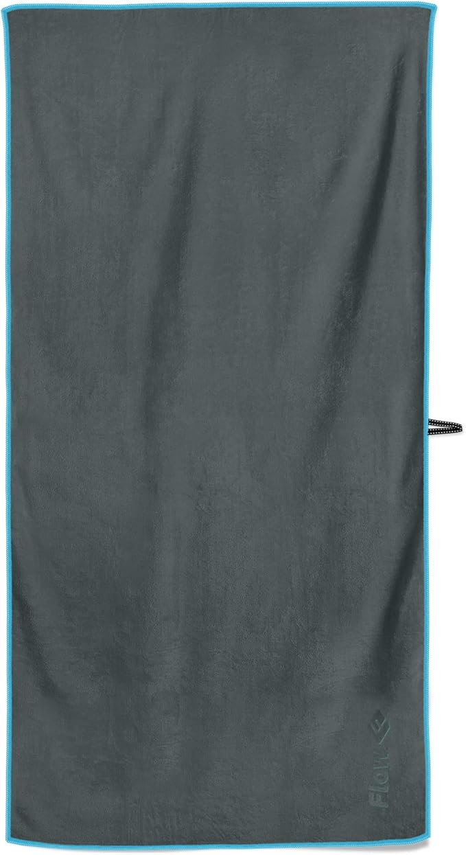Flow Hydro Sport Towel - Microfiber Quick Dry Swimming Towels for Swim, Pool, Triathlon, and Other Water Sports in Medium, Large, Extra Large, and Hooded Sizes (Gray, Large (60" x 30"))-GravixFit