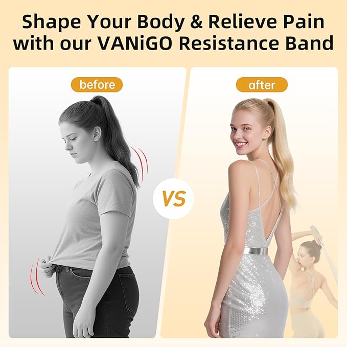 Figure 8 Fitness Resistance Bands with Handles, 20-60lb Adjustable Elastic Excercise Band, Non-Slip Fabric Silicone Bands for Strength Stretch Flexibility Training Arms Back Shoulder Chest Legs-GravixFit