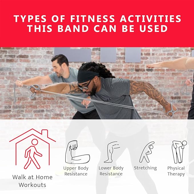 Walk at Home Workout Bands 7 Ring Adjustable Resistance Bands for Working Out Home Workout Walking Exercise Workout Bands Fitness Program Exercise Bands Stretch Bands for Recovery-GravixFit