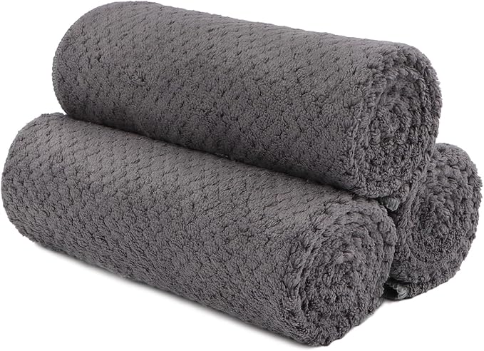 HOMEXCEL Gym Towels 3 Packs, (16x27 inches) Highly Absorbent Yoga Towel, Ultra Soft Hand Towels for Daily Use, Fast Drying Microfiber Workout Towels for Gym, Spa, Fitness, Camping, Hotel-GravixFit