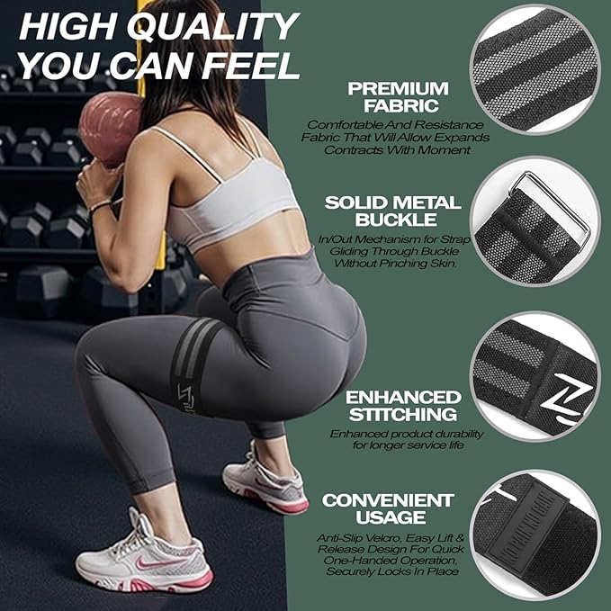 BFR Occlusion Bands for Women Legs Glutes Hip Building, Comfortable Elastic Booty Bands for Blood Flow Training Workouts Fast to Lift Your Butt,Squat,Thigh,Fitness-GravixFit