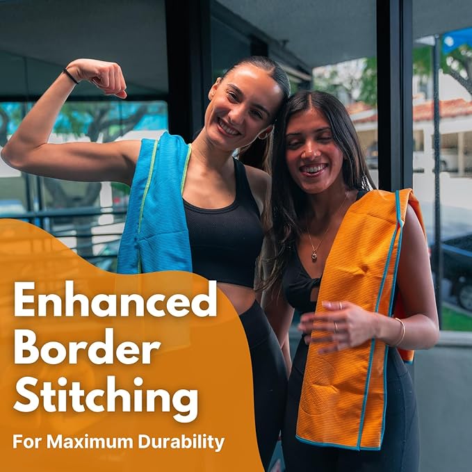 ECCOSOPHY Microfiber Beach Towel – Quick Dry Gym Towel, Highly Absorbent with Ribbed Texture, Lightweight – Ideal for Travel, Pool, Yoga, Fitness & Outdoor Adventures – 40x20 Creamsicle-GravixFit