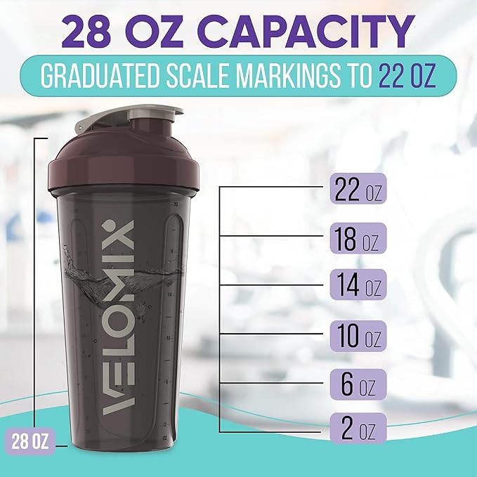 '-2 Pack- 28 oz Protein Shaker Bottles for Protein Mixes - 2x Wire Whisk | Leak Proof Shaker Cups for Protein Shakes | Protein Shaker Bottle Pack | Shakers for Protein Shakes-Mixed Color-GravixFit