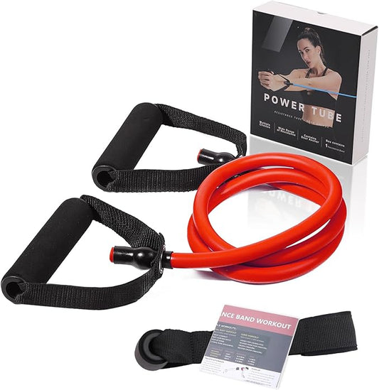 Resistance Bands with Handles for Working Out Women and Men, Exercise Bands with Door Anchor, Stretch Bands for Home Workouts, Simple Guide Included-GravixFit