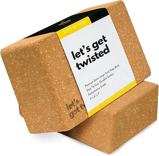 Premium Cork Yoga Blocks - Extra Large Yoga Block 2-Pack or Extra Tall 1-Pack for Inflexible Yogis | Natural, High-Density Cork for Superior Support & Stability | Optional Yoga Strap & Gift Box-GravixFit