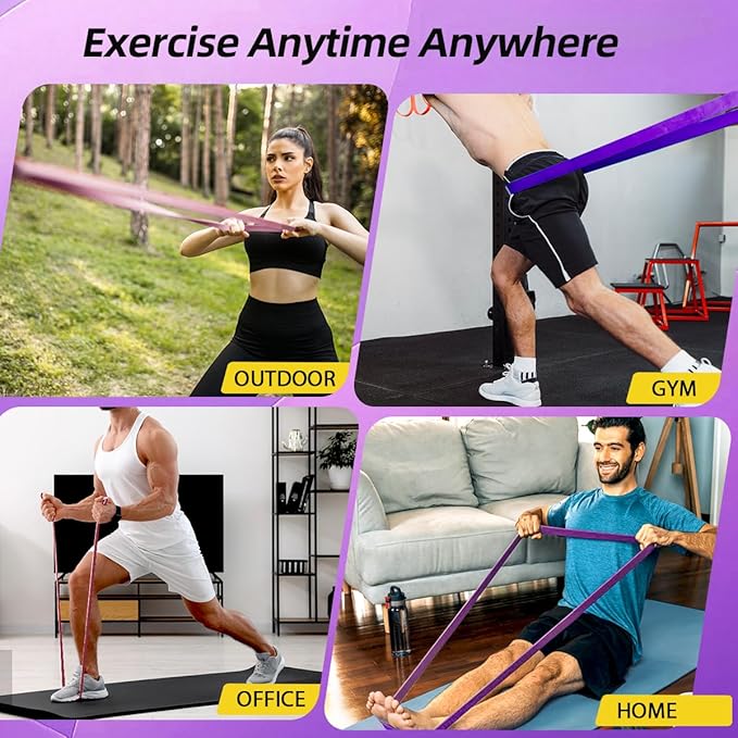 WHATAFIT Resistance Bands, Pull Up Assistance Bands, Exercise Bands, Workout Bands Set for Men and Women Home Fitness, Body Stretching, Strength Training, Physical Therapy-GravixFit