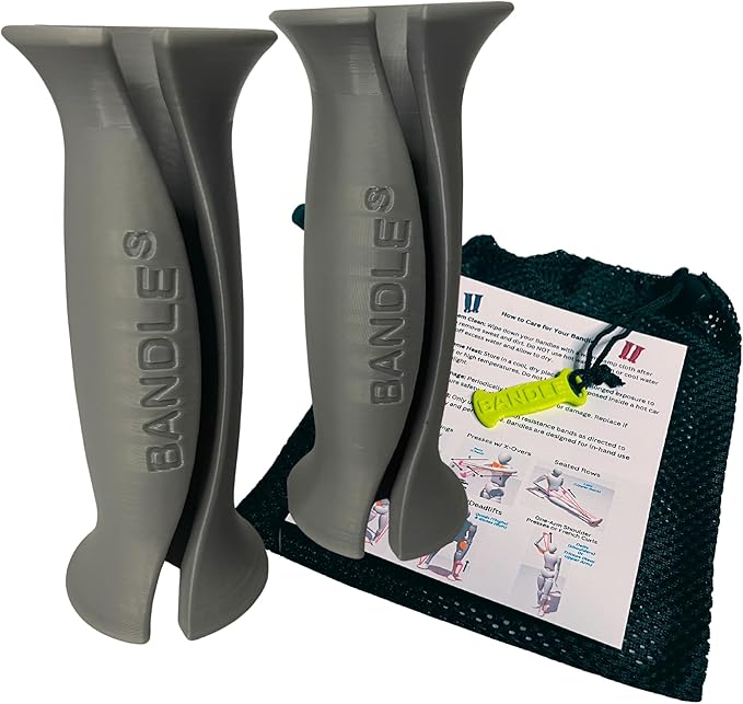 Bandle™ - True Ergonomic Handles for Resistance Bands | Unleash The Full Potential of Pain-Free, Full-Body Workouts | Durable & Comfortable for High-Intensity Training (2 Handles)-GravixFit