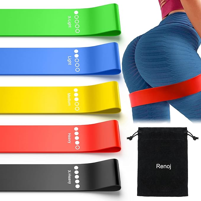 Resistance Bands for Working Out, Elastic Exercice Loop Bands for Physical Therapy, Yoga Starter Set of Stretch Bands for Booty Legs, Pilates Flexbands-GravixFit