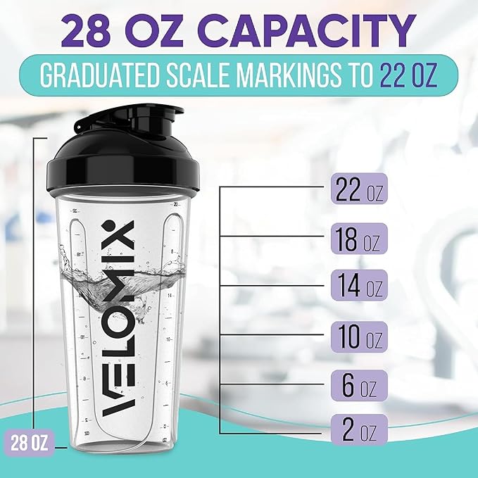 '-2 Pack- 28 oz Protein Shaker Bottles for Protein Mixes - 2x Wire Whisk | Leak Proof Shaker Cups for Protein Shakes | Protein Shaker Bottle Pack | Shakers for Protein Shakes - 2xTransparent-GravixFit