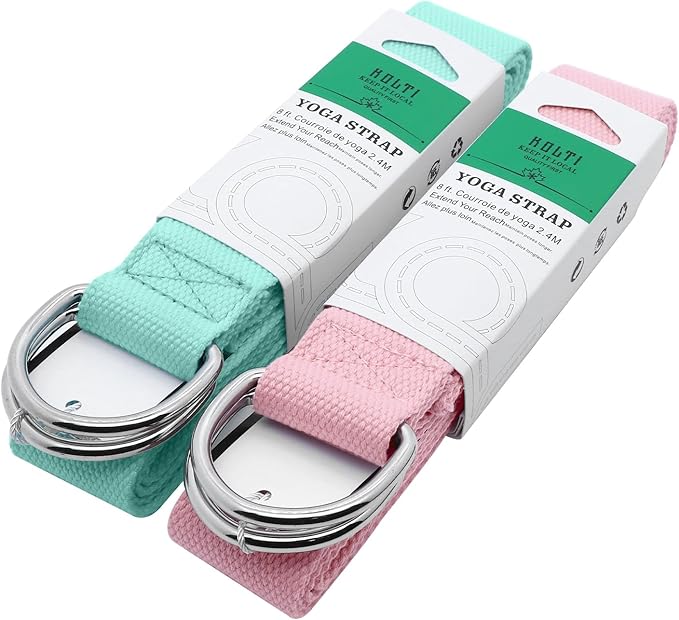 Yoga Exercise Adjustable Straps 8FT with Durable D-Ring for Pilates & Gym Workouts | Hold Poses, Stretch, Improve Flexibility & Maintain Balance-GravixFit