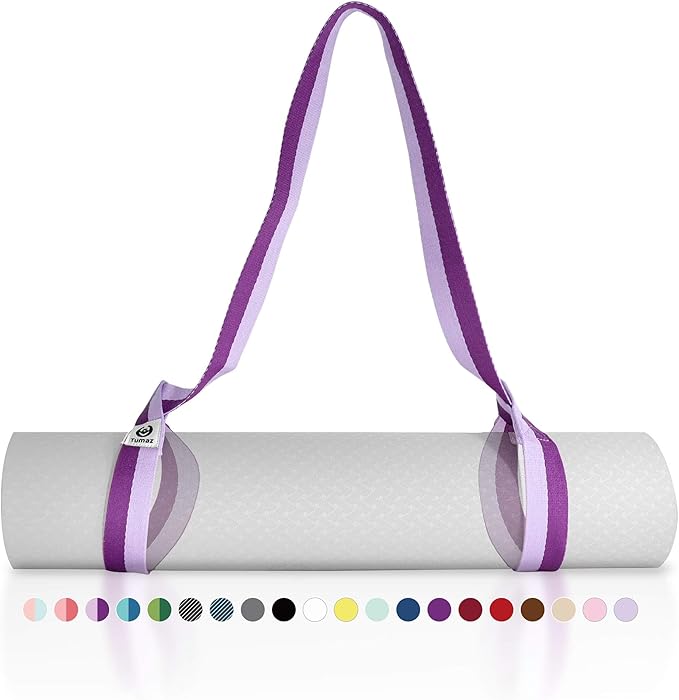 Tumaz Yoga Mat Strap [MAT NOT Included] (2 Sizes) with Extra Thick & Comfy Delicate Texture, Adjustable Yoga Mat Carrier-GravixFit