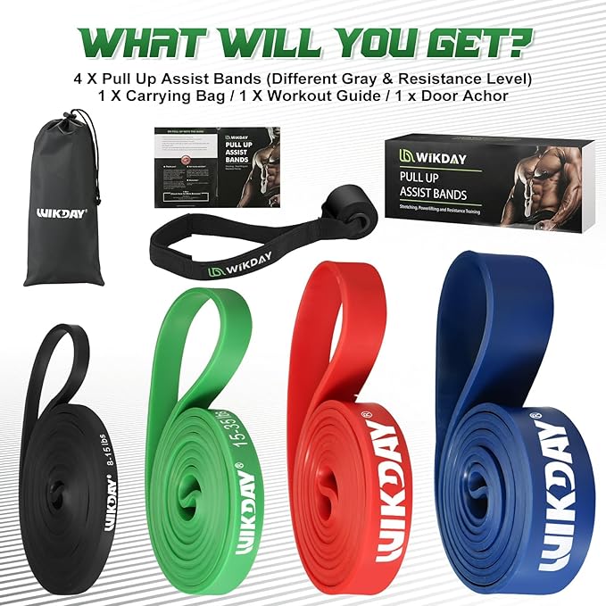 Resistance Bands for Working Out, Exercise Bands, Workout Bands, Pull Up Assistance Bands for Body Stretching Training Physical Therapy Muscle Training for Men & Women-GravixFit