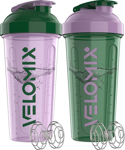 '-2 Pack- 28 oz Protein Shaker Bottles for Protein Mixes - 2x Wire Whisk | Leak Proof Shaker Cups for Protein Shakes | Protein Shaker Bottle Pack (Flower Set)-GravixFit