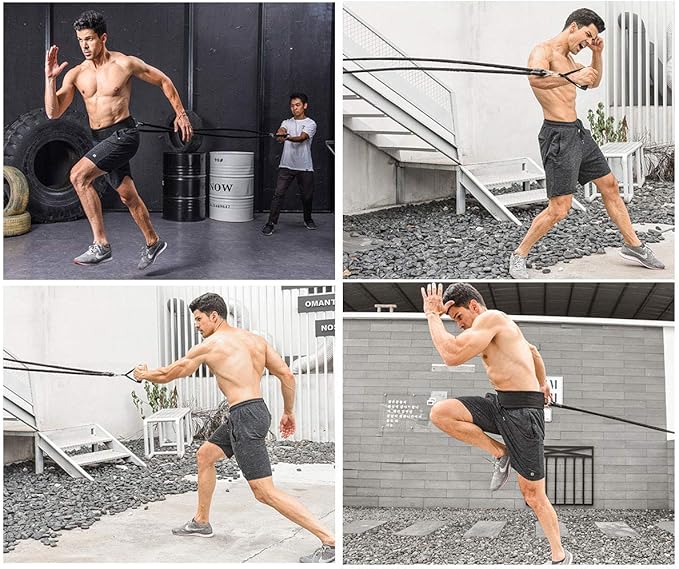 YNXing Resistance Training Rope Explosive Force Bounce Physical Training Resistance Rope Improving Speed, Stamina and Strength-GravixFit