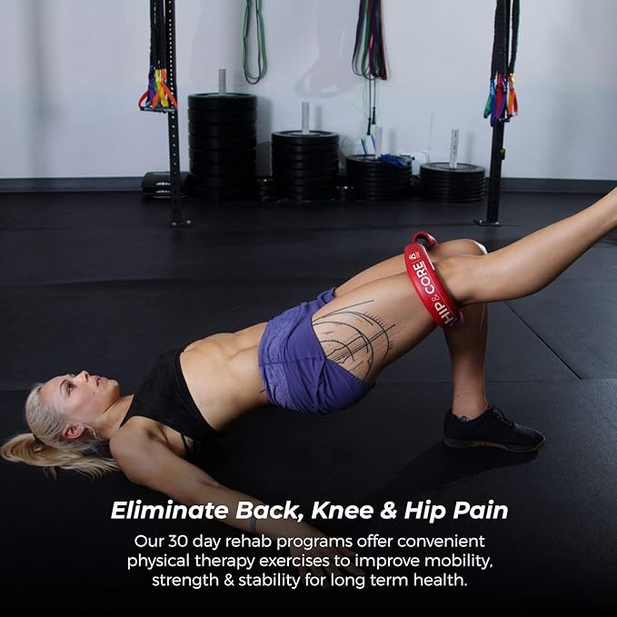 Crossover Symmetry Hip & Core System - Loop Resistance Home Workout Bands to Stretch and Strengthen Legs, Butt, HIPS, Thighs and Glutes, Includes Online Exercise & Training Guide-GravixFit