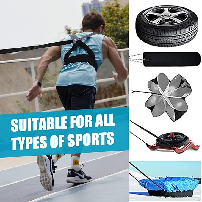 YNXing Sled Harness Workout Resistance and Assistance Trainer Physical Training Resistance Rope Kit Improving Speed, Stamina and Strength-GravixFit