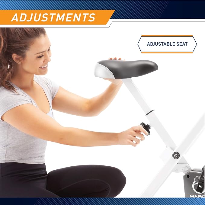 Marcy Foldable Upright Exercise Bike with Adjustable Resistance for Cardio Workout & Strength Training - Multiple Styles Available-GravixFit