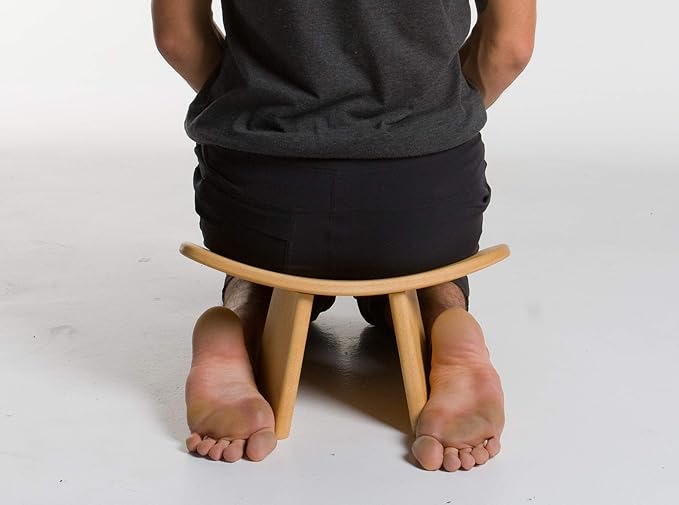 Meditation Bench IKUKO Original, Portable Version with Bag, Locally Handmade Wooden Kneeling Ergonomic Seiza Seat, Prana Yoga - 2 Colors, 3 Height Sizes-GravixFit