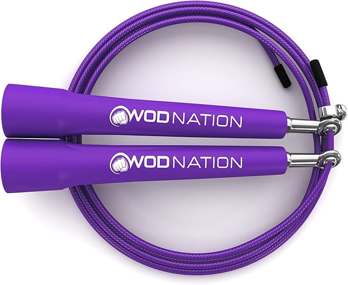 WOD Nation Adjustable Speed Jump Rope For Men, Women & Children - Blazing Fast Fitness Skipping Rope Perfect for Boxing, MMA, Endurance-GravixFit