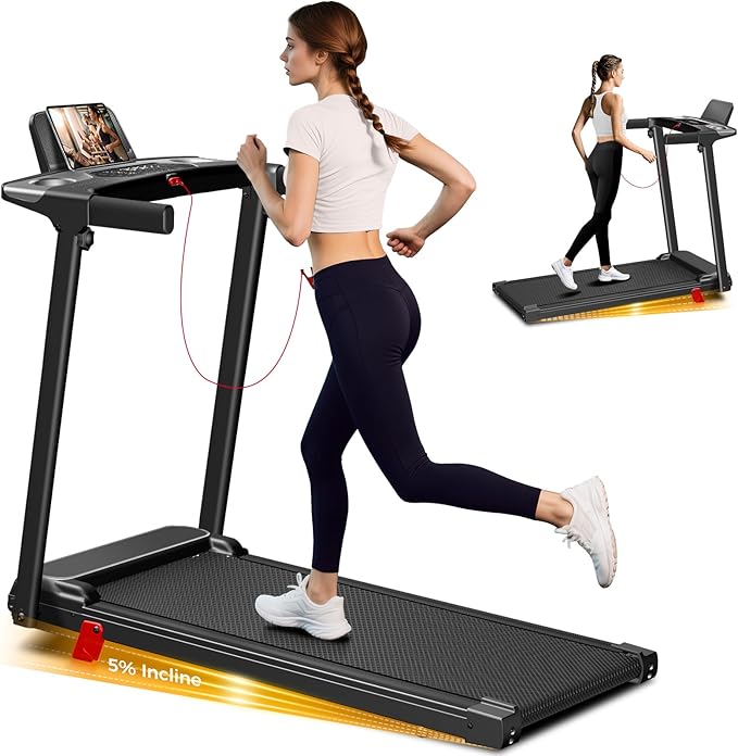 Portable Treadmill with Incline, 3.0HP Walking Pad with Handle Bar, 3-in-1 Foldable Treadmill for Home Office Small Space with Quiet Brushless, 300 LBS Capacity-GravixFit