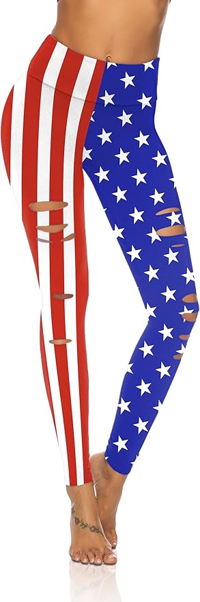 DIBAOLONG Womens High Waist Yoga Pants Cutout Ripped Tummy Control Workout Running Yoga Skinny Leggings-GravixFit