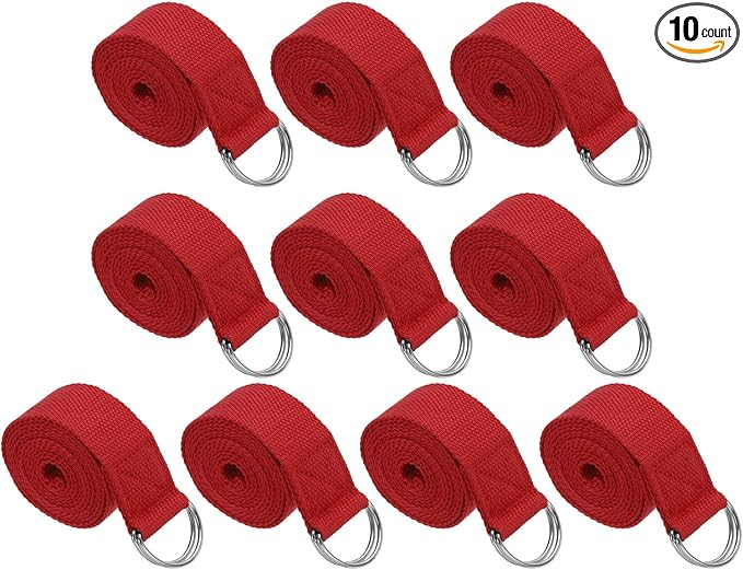 PATIKIL Yoga Strap for Stretching, Cotton Yoga Belt with Adjustable Metal D-Ring Buckle Stretch Band for Fitness Pilates-GravixFit