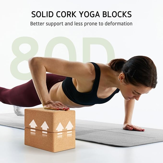 Syntus Yoga Block and Yoga Strap Set, 2 Soft Non-Slip Yoga Blocks 9×6×4 inches, 8FT Metal D-Ring Strap for Yoga, General Fitness, Pilates, Stretching and Toning-GravixFit