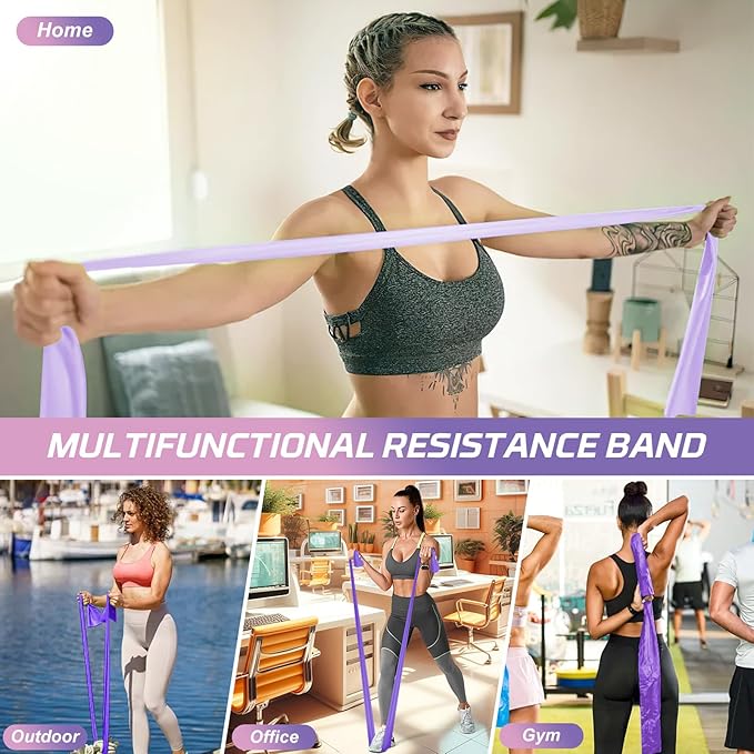 5 Pcs Resistance Bands, Professional Exercise Bands Elastic Stretch Bands for Fitness Yoga Pilates Stretching Strength Training, Workout Bands for Women and Men Home Gym-GravixFit