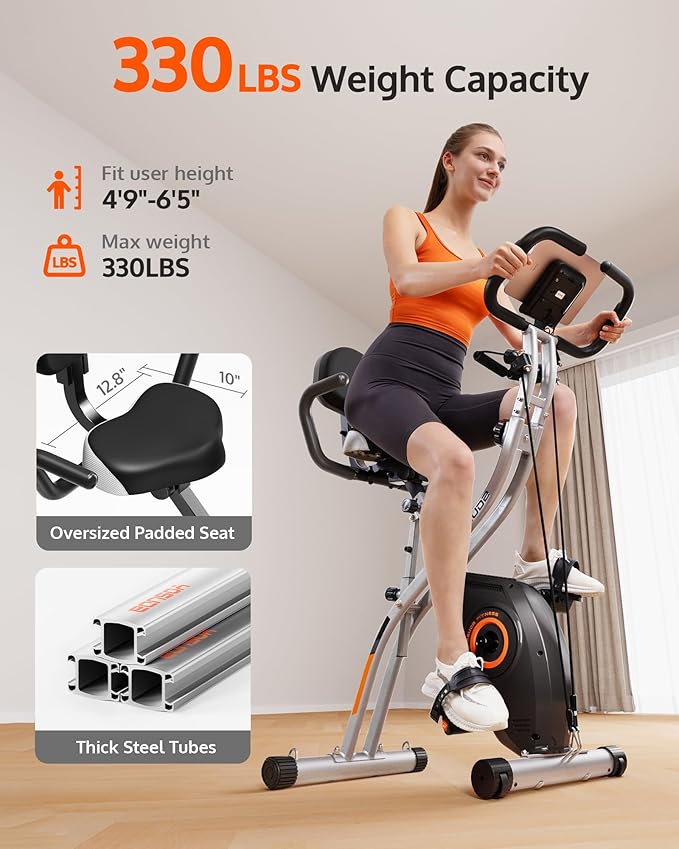 YOSUDA Folding Exercise Bike - Foldable Stationary Bike for Home Gym Workout-GravixFit