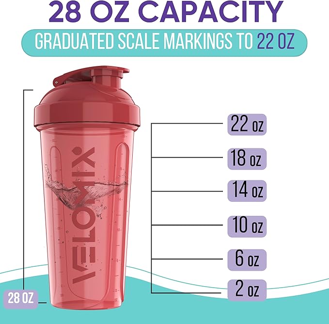 '-6 PACK- 28 oz Protein Shaker Bottle for Protein Mixes - 6x Wire Whisk | Leak Proof Shaker Cups for Protein Shakes | Protein Shaker Bottle Pack | Protein Shake Cup (Hawai Shadows)-GravixFit