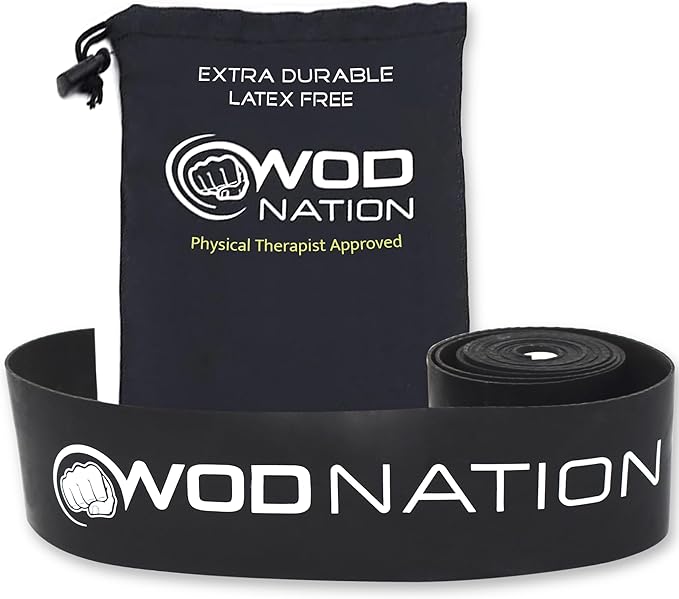 WOD Nation Muscle Floss Bands Recovery Band for Tack and Flossing Sore Muscles and Increasing Mobility : Stretch Band Includes Carrying Case-GravixFit