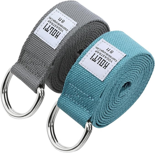 Yoga Exercise Adjustable Straps 8FT with Durable D-Ring for Pilates & Gym Workouts | Hold Poses, Stretch, Improve Flexibility & Maintain Balance-GravixFit