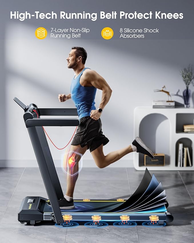 Walking Pad Treadmill with 12% Incline, 4 in 1 Folding Treadmill for Home/Office with Handle Bar, 2.5HP Under Desk Treadmills Portable Walking Pad with App & Bluetooth Speaker, 0.6-10MPH-GravixFit