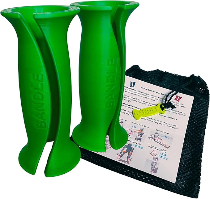 Bandle™ - True Ergonomic Handles for Resistance Bands | Unleash The Full Potential of Pain-Free, Full-Body Workouts | Durable & Comfortable for High-Intensity Training (2 Handles)-GravixFit