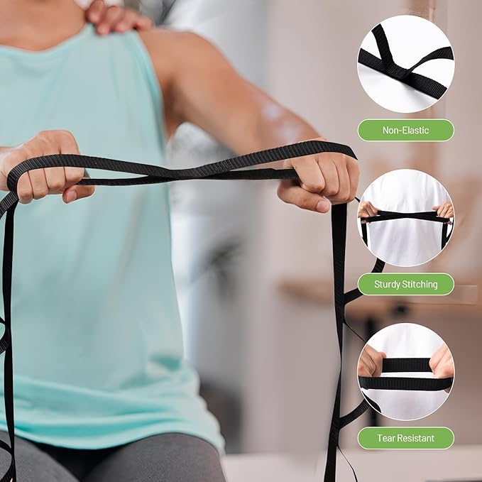 Slim Panda Yoga Stick, 5ft Natural Bamboo Stick with Rubber Ends, Exercise Stretching Stick for Yoga, Stretching, Balance and Correcting Posture, Rehabilitation Physical Therapy Aids-GravixFit