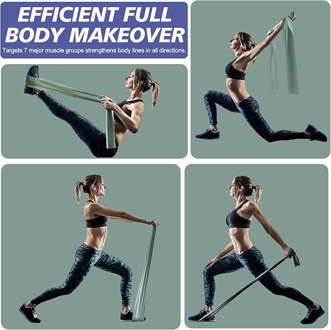 Workout Resistance Bands - Natural Latex Exercise Bands for Physical Therapy, Stretching, Yoga, Pilates, Strength Training & Home/Gym Fitness-GravixFit