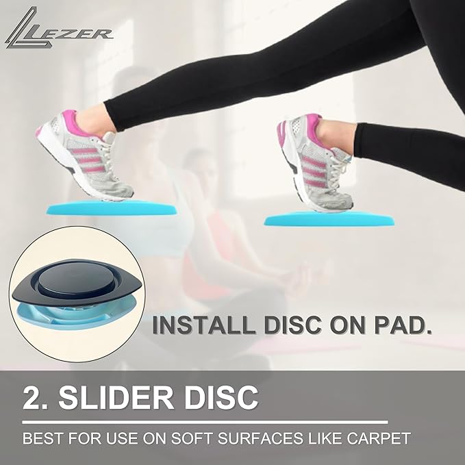 LEZER 2 IN 1 Yoga Knee Pad Slider, Core Gliding Disc, Extra Thick Yoga Mat, Cushion, Wrist Support, Exercise, Home Gym Workout Equipment, Honeycomb Structure, Set of 2-GravixFit