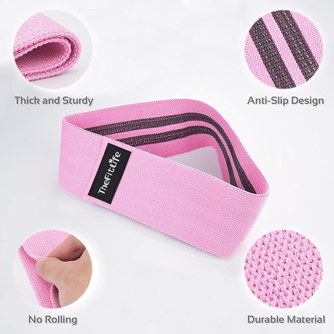TheFitLife Resistance Exercise Bands for Women - Fabric Workout Bands for Booty, Hip, Glute, Leg, Thigh, Squat, Butt Lift Excersize and Fitness Loop Bands for Home Gym-GravixFit
