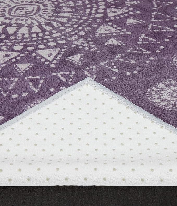 Manduka Yogitoes Yoga Towel – Rubber Grip Dots Non-Slip Bottom, Quick Dry Fitness Towel for Hot Yoga, Pilates, Exercise-GravixFit