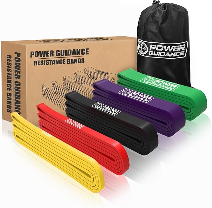 POWER GUIDANCE Pull Up Assist Bands - Stretch Resistance Band - Mobility Band - Powerlifting Bands - by Perfect for Body Stretching, Powerlifting, Resistance Training-GravixFit