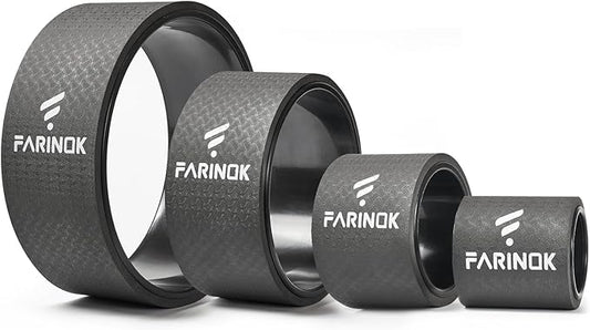 Yoga Wheel for Back Pain Relief, Back Roller Wheel with Extra Cushion, Wider & Thickest Foam, Stretches and Strengthens Core Muscles-GravixFit