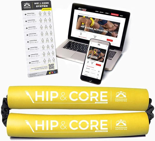 Crossover Symmetry Hip & Core System - Loop Resistance Home Workout Bands to Stretch and Strengthen Legs, Butt, HIPS, Thighs and Glutes, Includes Online Exercise & Training Guide-GravixFit