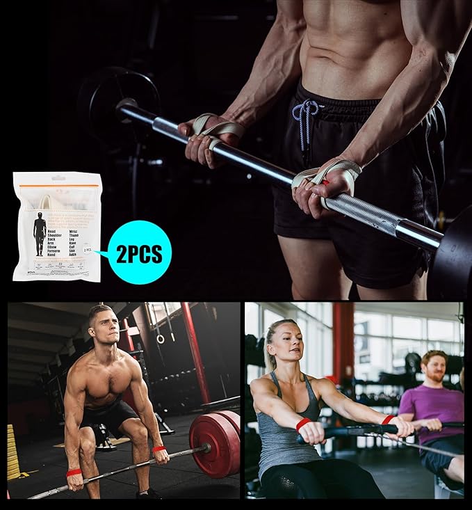 HiRui Cotton Lifting Wrist Straps (Pair) for Weightlifting Powerlifting Bodybuilding Strength Training | Wrist Support Wraps for Enhanced Grip & Stability - Soft & Durable, 13 inch Fits All-GravixFit