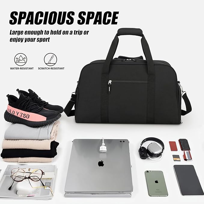 Searock 21 Inch Gym Bag with Shoe Compartment, Sports Duffle Bag for Travel, Carry On Duffel Bag, Weekender Overnight Bags for Men and Women Traveling-GravixFit