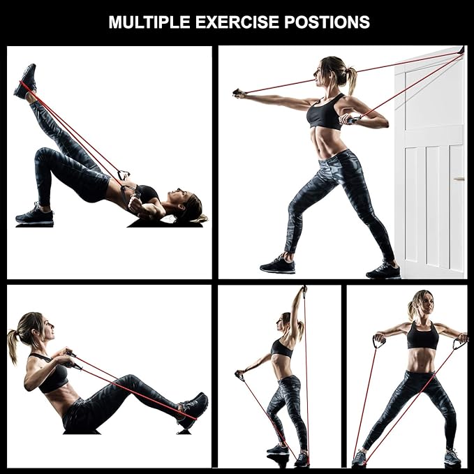 Resistance Bands with Handles and Door Anchor, Gym Resistance Tubes for Strength Training, Exercise Bands for Working Out, Physical Therapy, Home Workouts, Pilates & Crossfit-GravixFit