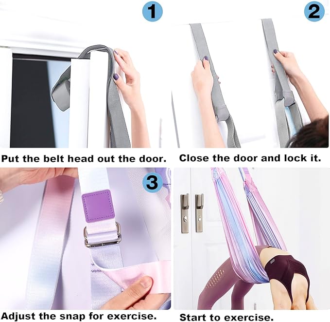 Tchrules Leg Stretcher Strap, Backbend Training Belt with Door Anchor, Flexibility Trainer Stretching Equipment Assist Stretch Strap for Fitness Gymnastics Dance Aerial Yoga Ballet-GravixFit