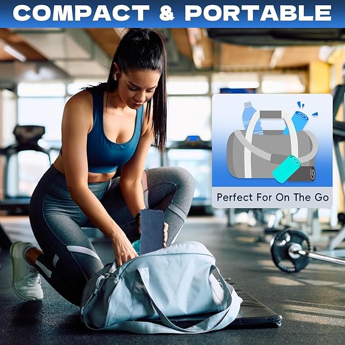 Microfiber Gym Towels for Working Out, Quickly Dry Yoga Towels for Men & Women Tennis, 16 Inch x 27 Inch, 6 Pack, Navy Blue-GravixFit