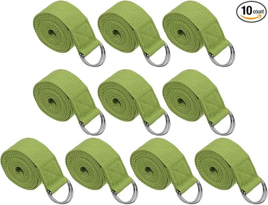 PATIKIL Yoga Strap for Stretching, Cotton Yoga Belt with Adjustable Metal D-Ring Buckle Stretch Band for Fitness Pilates-GravixFit