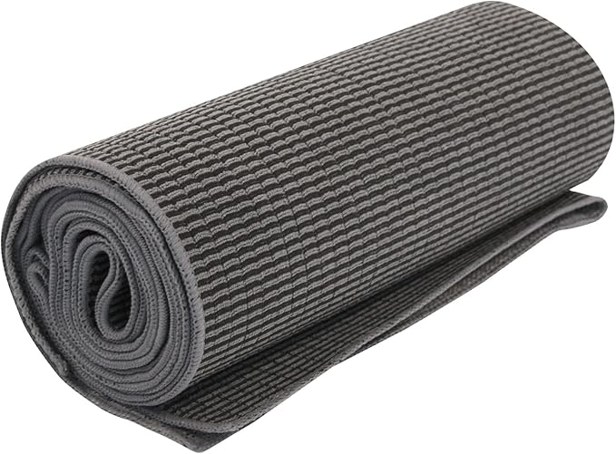 Hugger Mugger Yoga Towel - Graphite - Soft, Absorbent, Fast Drying, Non-Slip Backing, use by iteself or Over a Yoga mat, hot Yoga, Helps with Slippery Hands and feet-GravixFit
