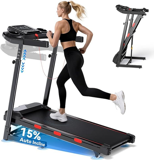 8.7MPH Incline Treadmill for Running and Walking, 3.5HP Quiet BLDC Treadmills for Home with Double Deck Technology, 350 lbs Weight Capacity, APP, Heart Rate-GravixFit